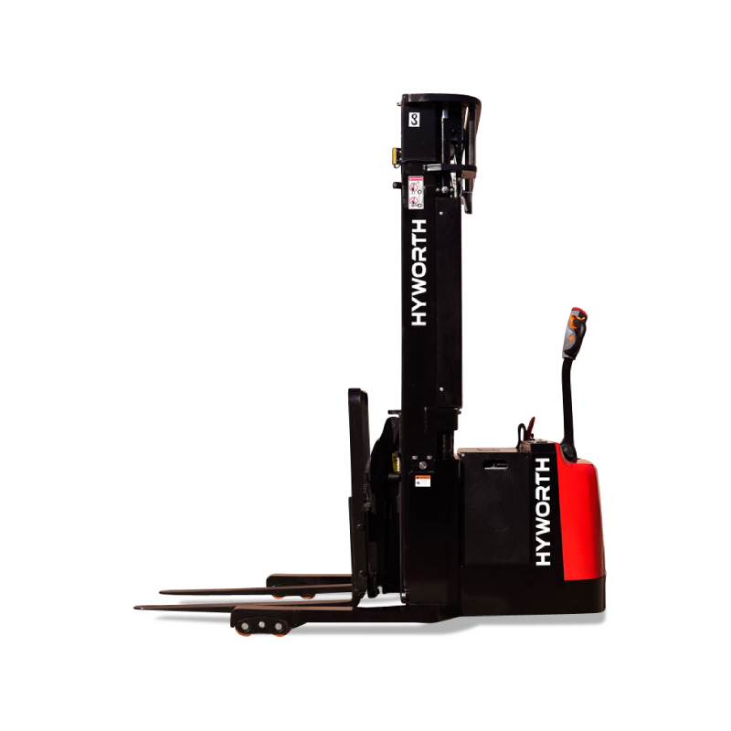 Hyworth 1.4T walkie reach stacker, front view