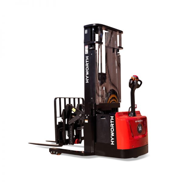 Hyworth reach stacker, rear view
