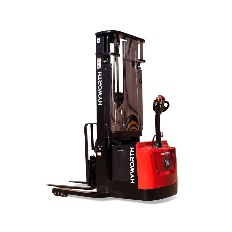 Hyworth reach stacker with elevated forks